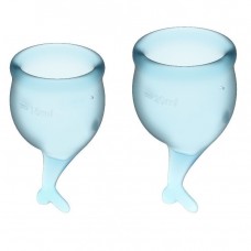 Satisfyer Feel Good Menstrual Cup, голубой. Набор менструальных чаш, 15 и 20 мл