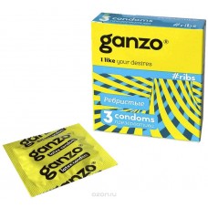 Презервативы Ganzo ribs (ребристые с согревающей смазкой) 3 штуки