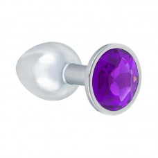 Анальная пробка Diamond Sparkle Small с фиолетовым кристаллом,7/2,8см
