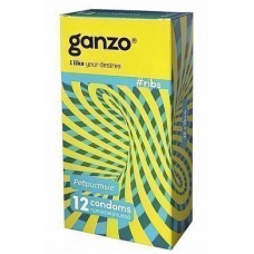Презервативы Ganzo ribs (ребристые с согревающей смазкой) 12 штук