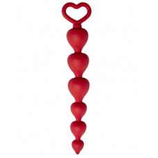 Анальная цепочка Heart Ray бордовая 17,5 см